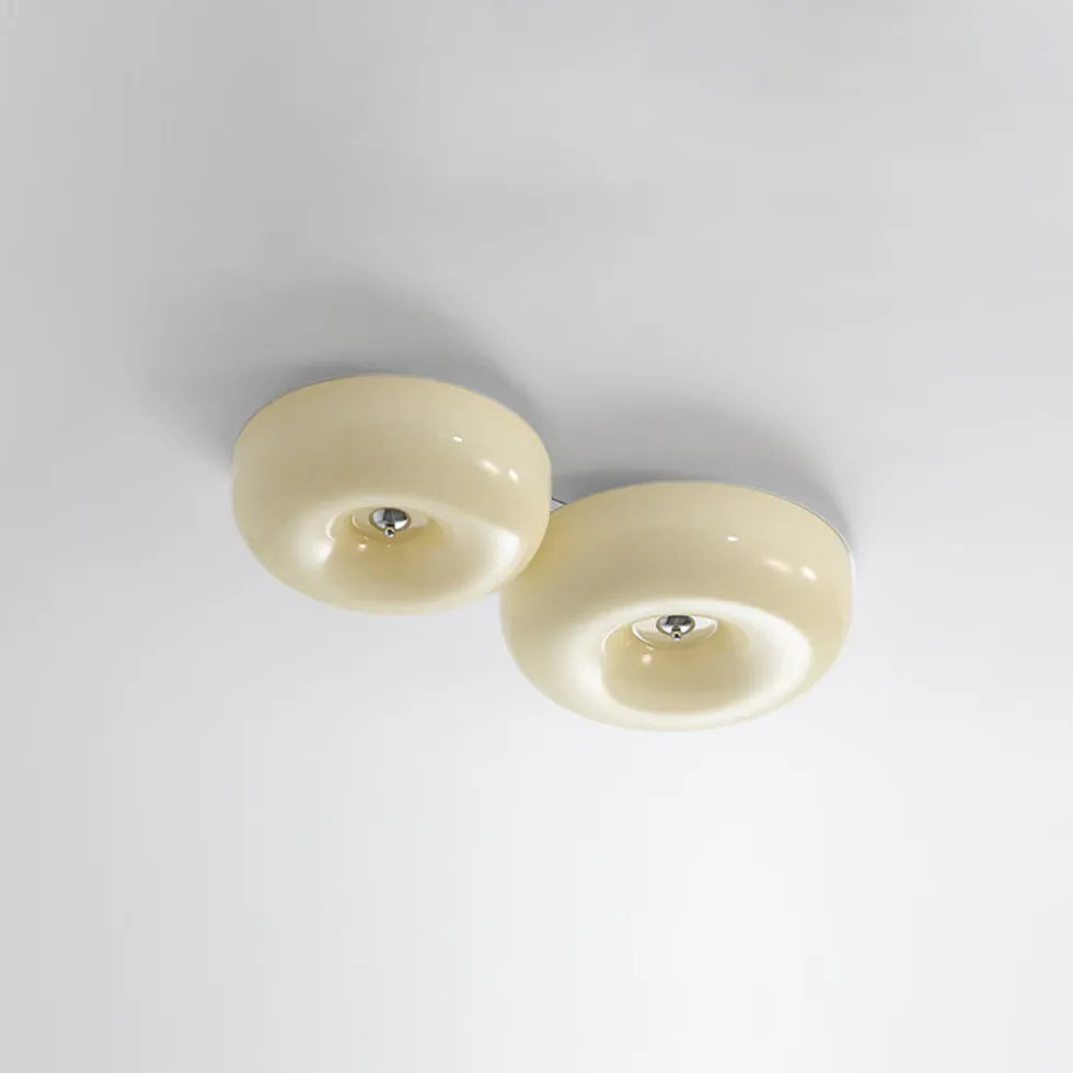 Plafoniera led da incasso Vetro Giallo Rotondo - clowasit.com