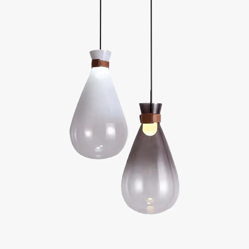 Lampadario in vetro bianco LED goccia - clowasit.com