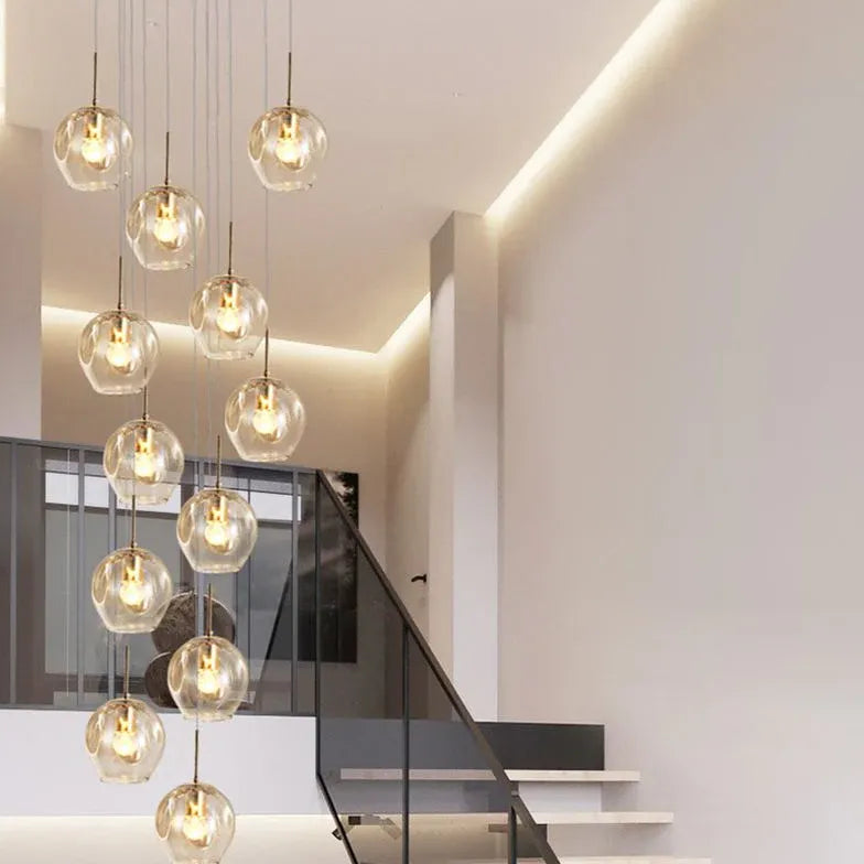 Lampadario Gocce Vetro Scala Verticale Elegante - clowasit.com