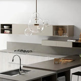 Lampadario Cucina Vetro Design Elegante Trasparente - clowasit.com