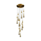 Lampadari di cristalli Elegante dorato forma goccia - clowasit.com