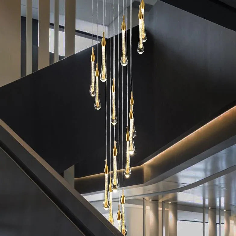 Lampadari di cristalli Elegante dorato forma goccia - clowasit.com