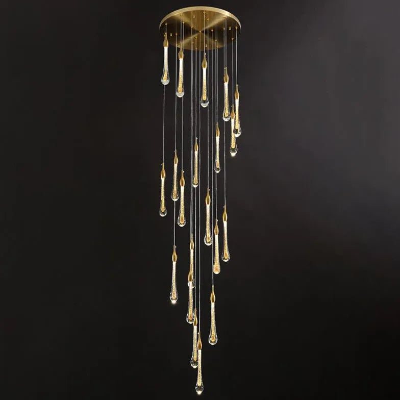 Lampadari di cristalli Elegante dorato forma goccia - clowasit.com