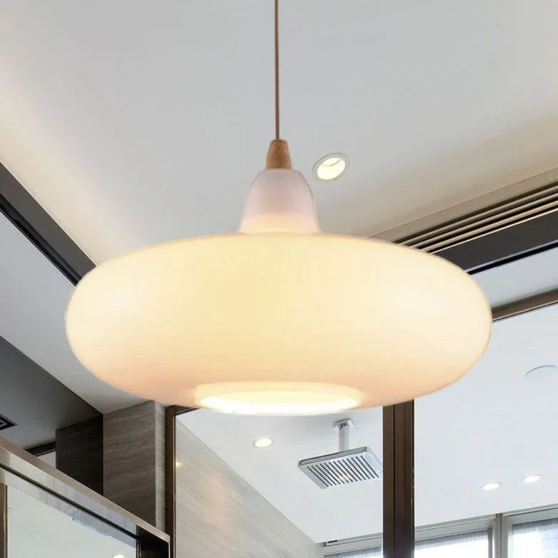 Lampadario Vetro Bianco Latte Moderno Design Elegante - clowasit.com