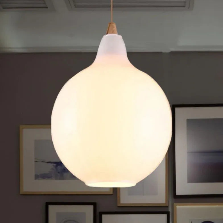Lampadario Vetro Bianco Latte Moderno Design Elegante - clowasit.com