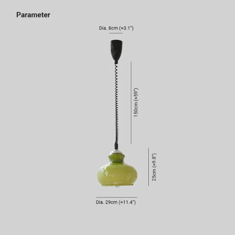 Lampadari moderni verdi forma caraffa in vetro - clowasit.com
