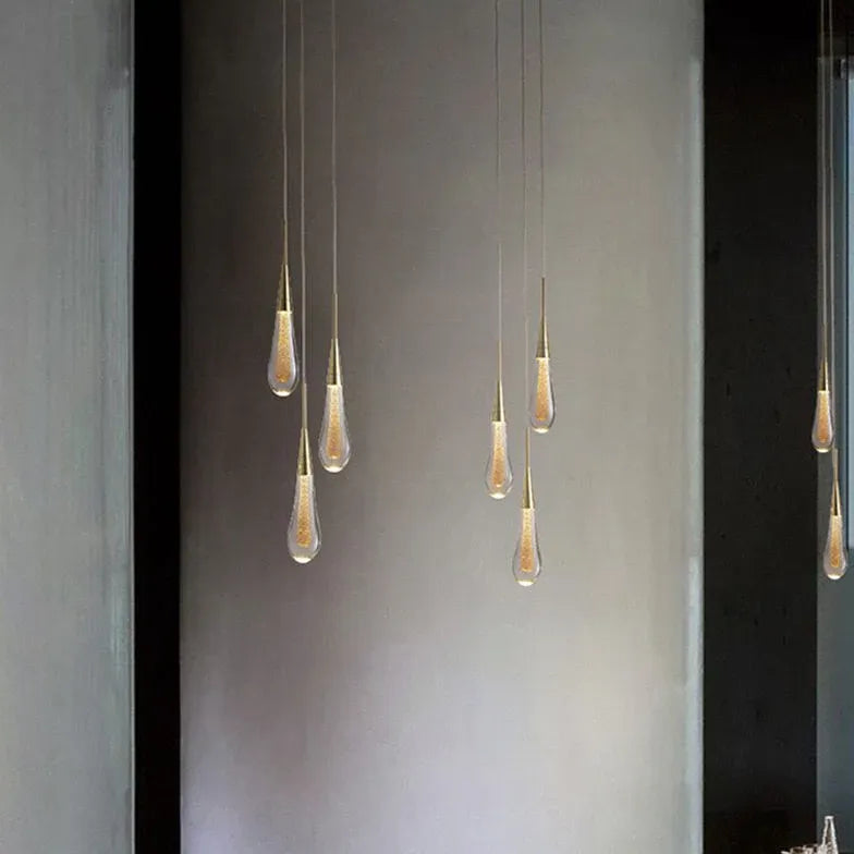 Lampadari led cucina dorati lineari goccia d'acqua - clowasit.com