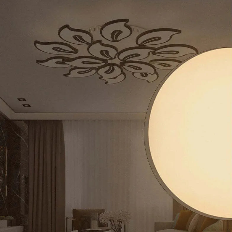 Lampadario Elegante Salotto Fiori Bianchi Decorazioni Raffinate - clowasit.com