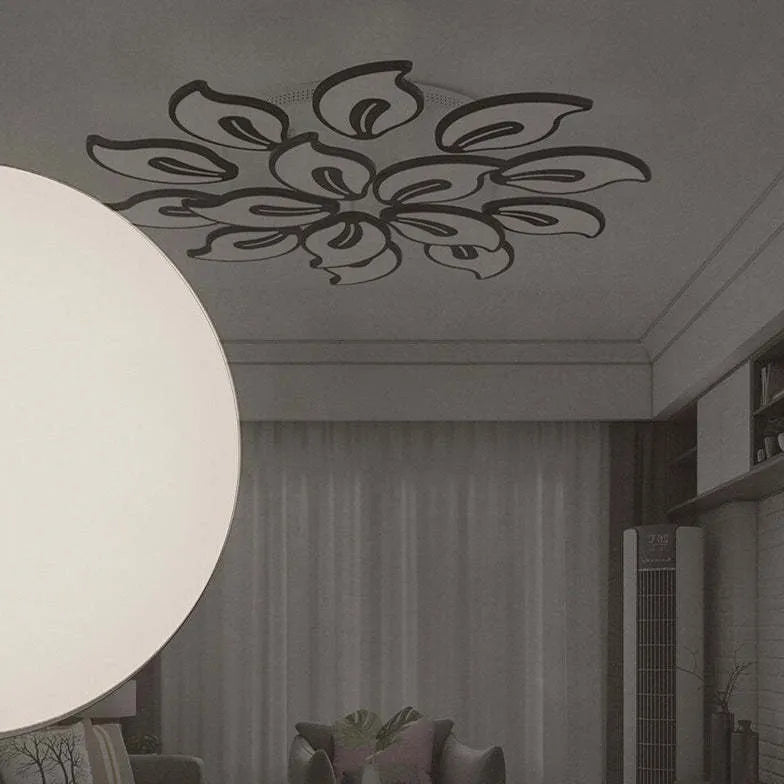 Lampadario Elegante Salotto Fiori Bianchi Decorazioni Raffinate - clowasit.com