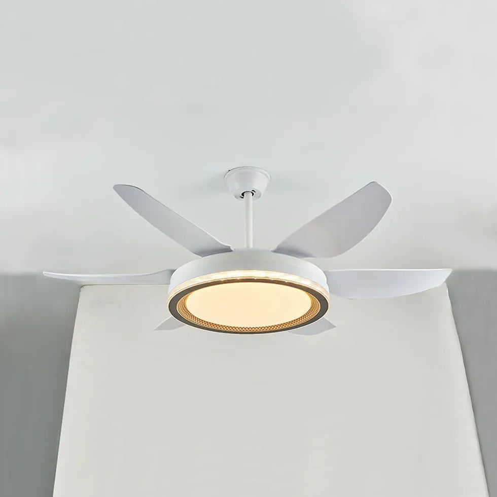 Pala Ventilatore Con Luce Elegante Moderno Bianco - clowasit.com