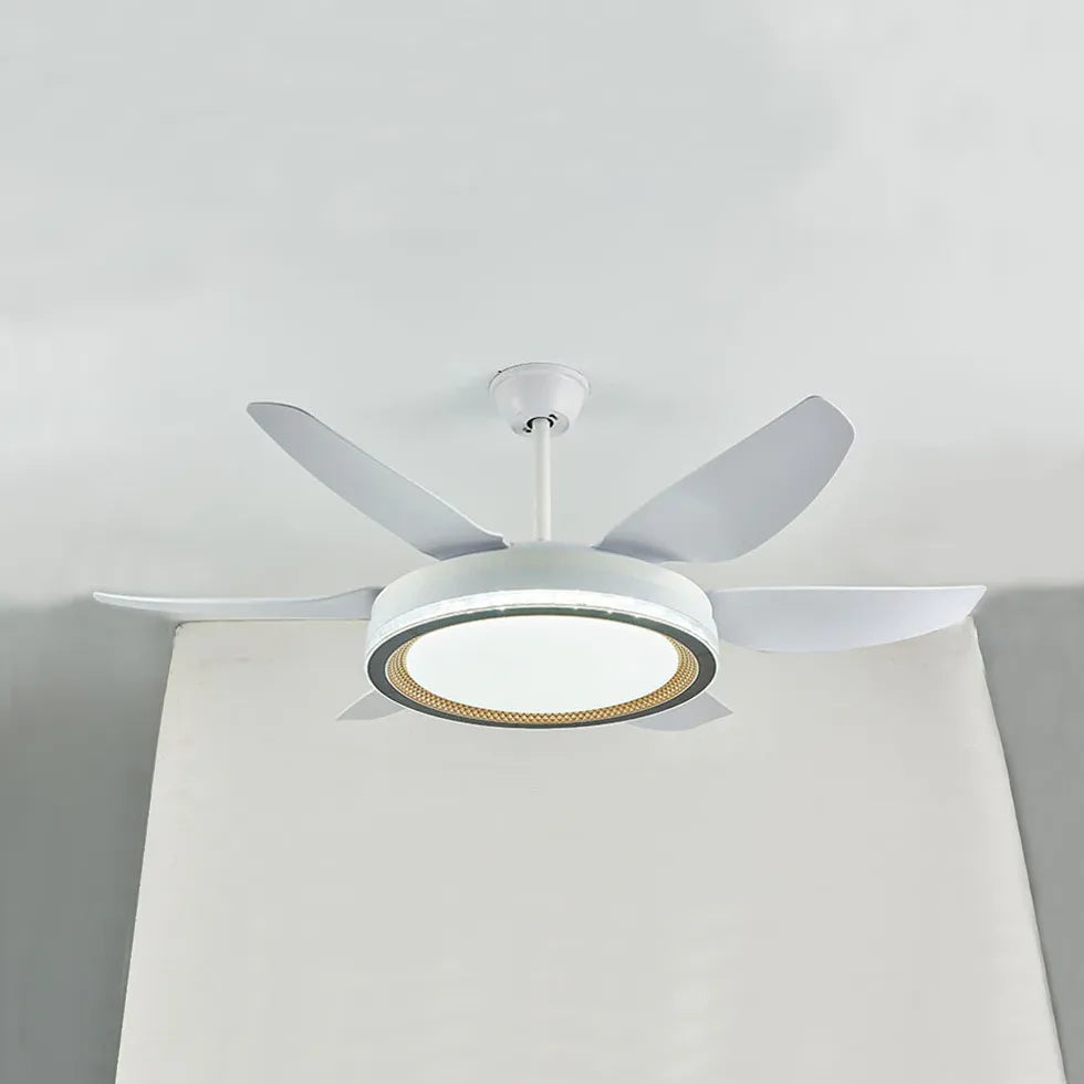 Pala Ventilatore Con Luce Elegante Moderno Bianco - clowasit.com