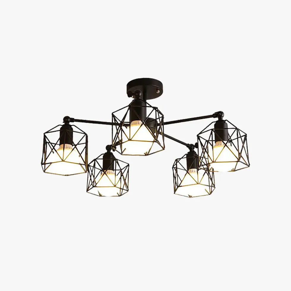 Lampada a sospensione industrial Design Geometrico Metallico - clowasit.com