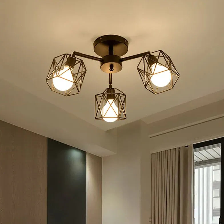 Lampada a sospensione industrial Design Geometrico Metallico - clowasit.com