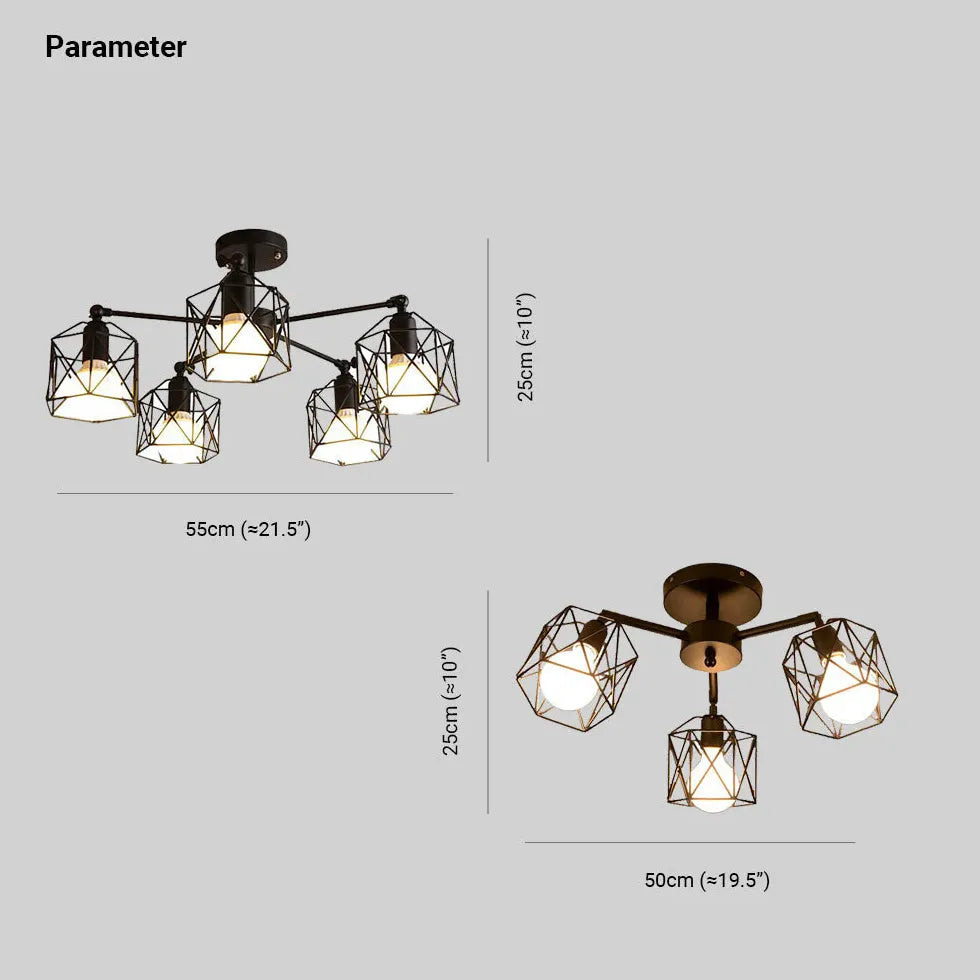 Lampada a sospensione industrial Design Geometrico Metallico - clowasit.com