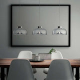 Lampadario su tavolo rettangolare in vetro trasparente - clowasit.com