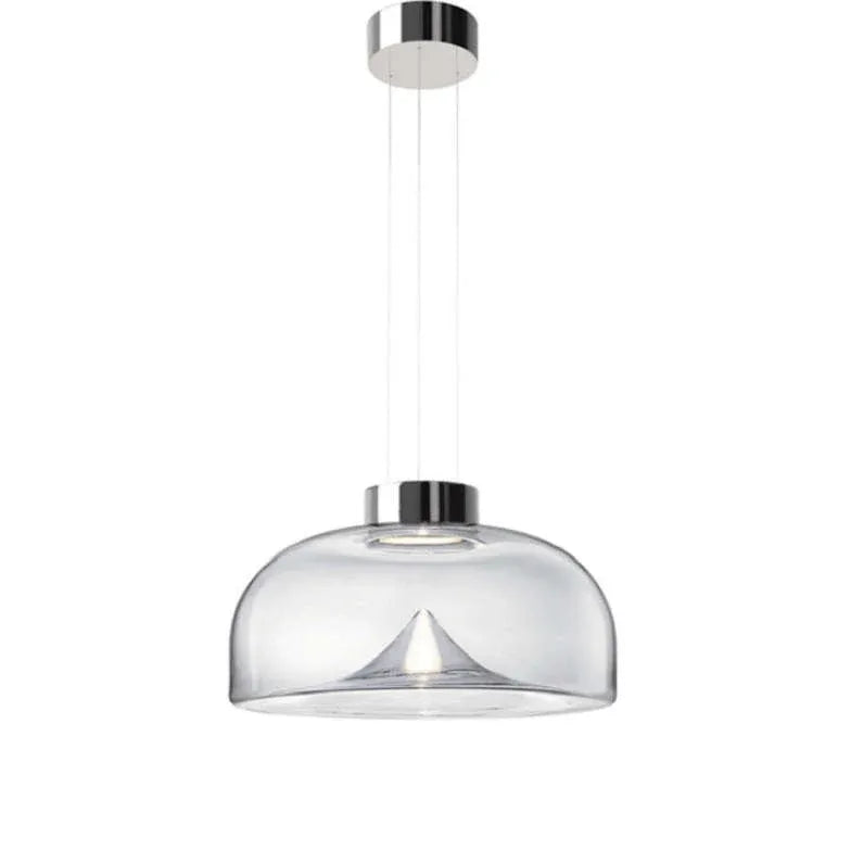 Lampadario su tavolo rettangolare in vetro trasparente - clowasit.com