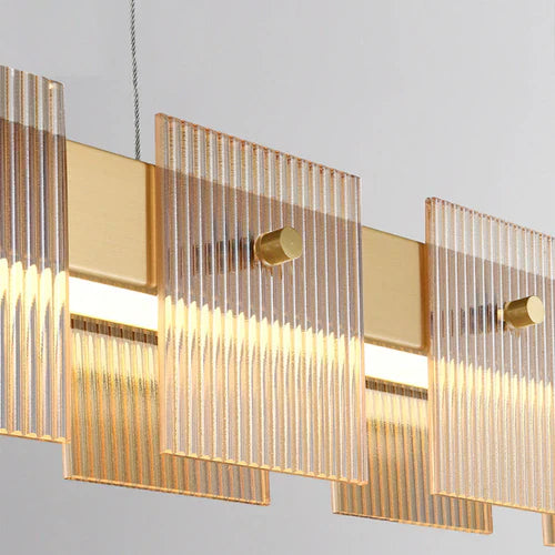 Lampadario Vetro Design Eleganza e Raffinatezza Dorata - clowasit.com