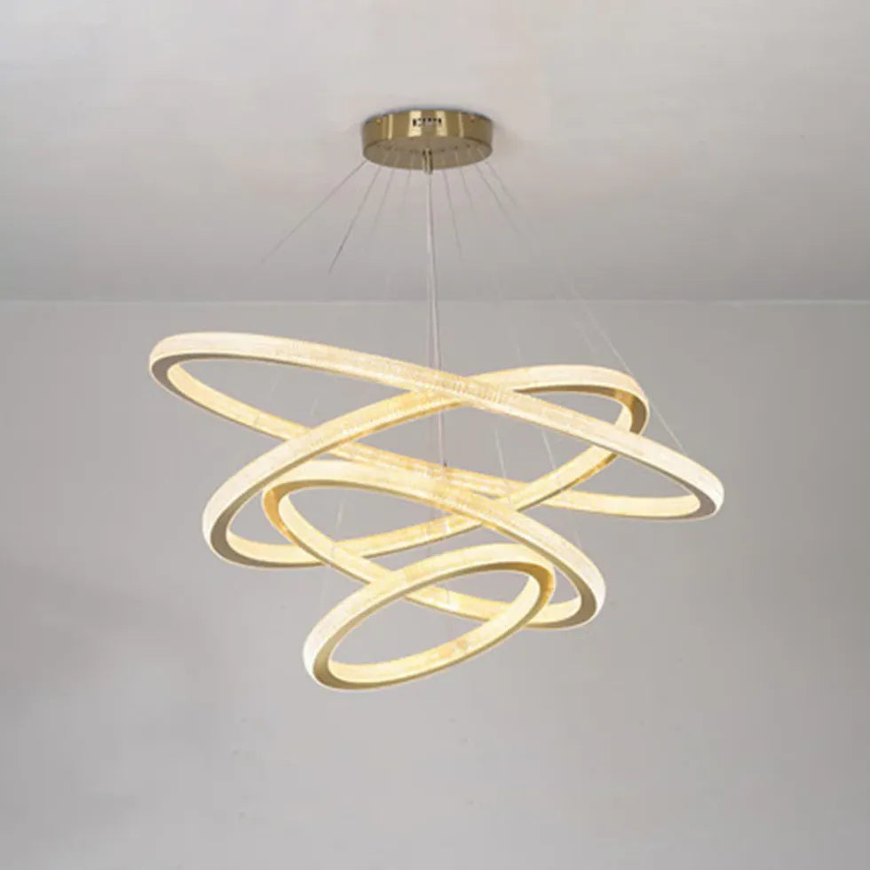 Lampadario Cristallo Dorato Eleganza Contemporanea di Lusso - clowasit.com