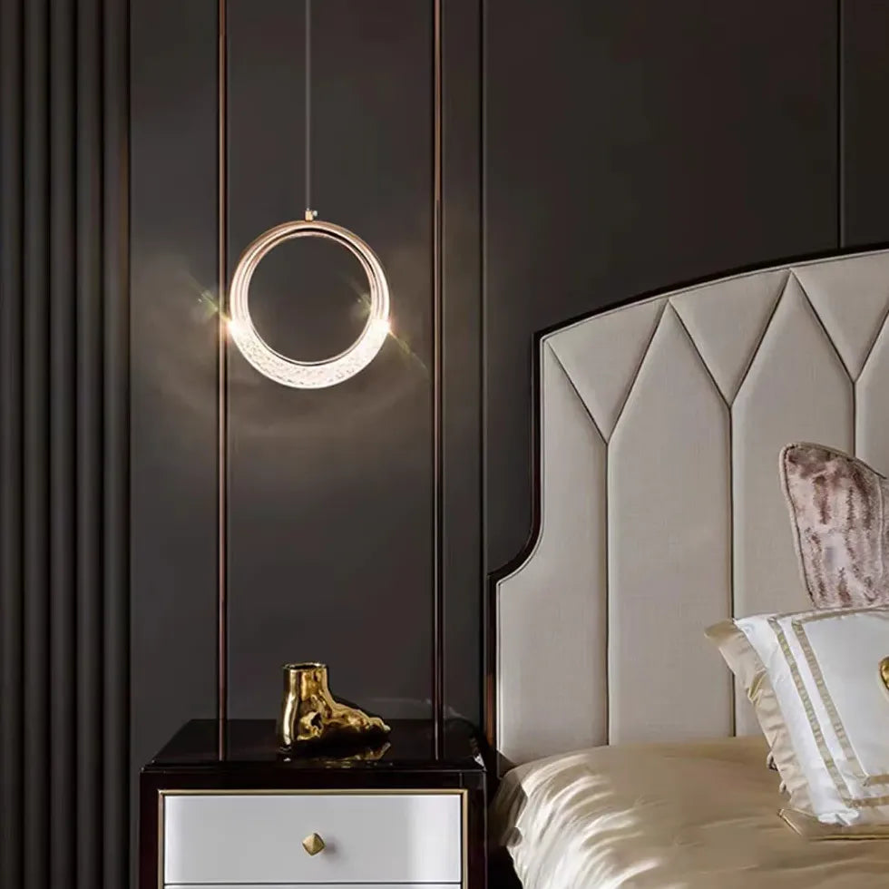 Lampadario con gocce di cristallo moderno Design elegante - clowasit.com