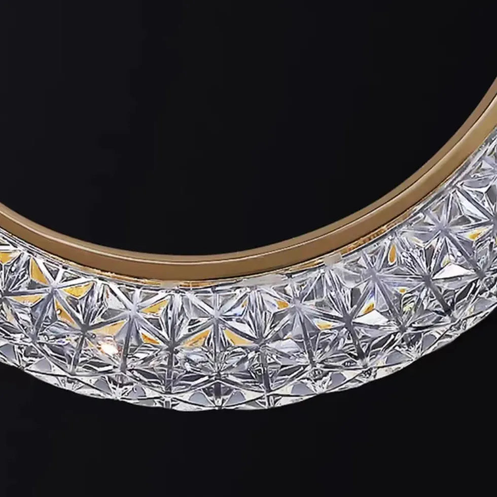 Lampadario con gocce di cristallo moderno Design elegante - clowasit.com
