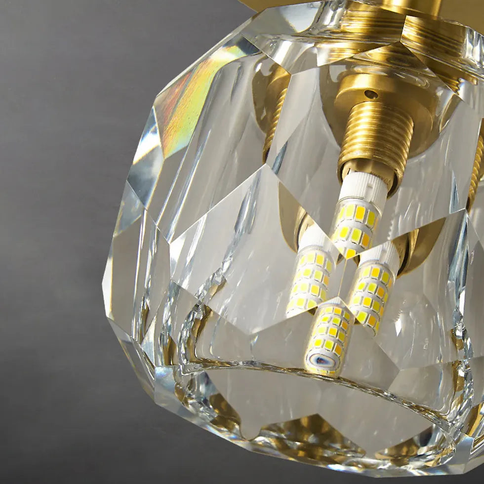 Lampadario moderno dorato Illumina il Corridoio LED - clowasit.com