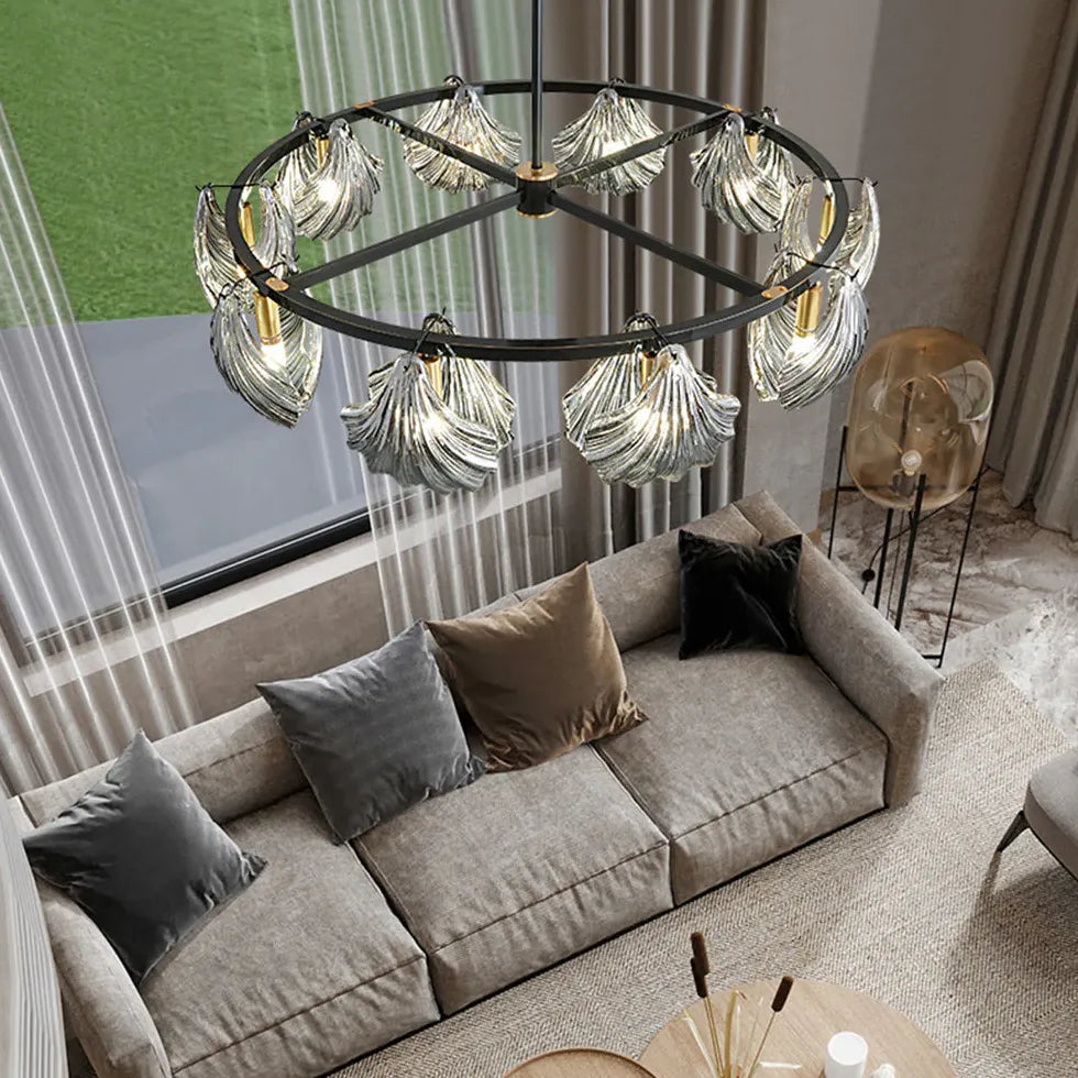Lampadari moderni design soggiorno lusso dorato vetro - clowasit.com