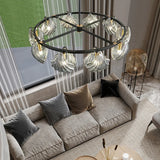 Lampadari moderni design soggiorno lusso dorato vetro - clowasit.com