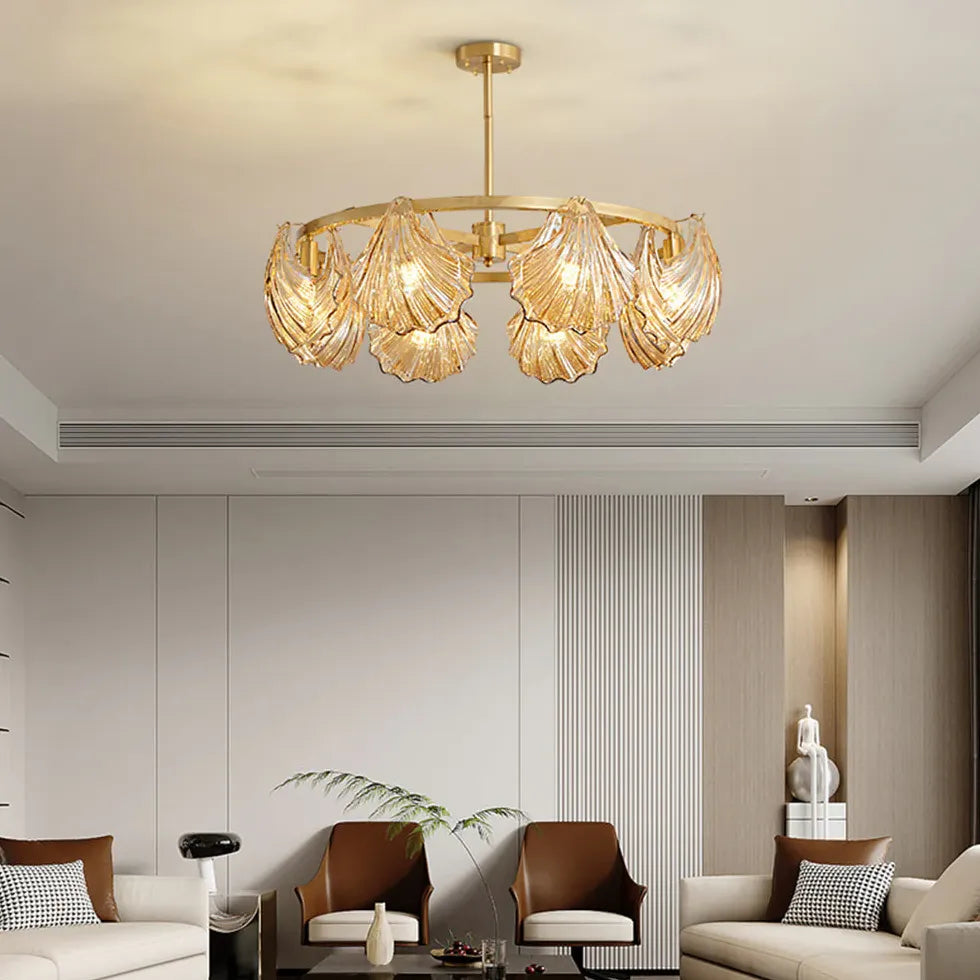 Lampadari moderni design soggiorno lusso dorato vetro - clowasit.com