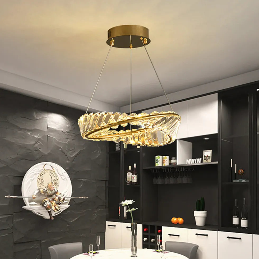 Lampadario Cristalli Pendenti Moderno Stile Ondulato - clowasit.com