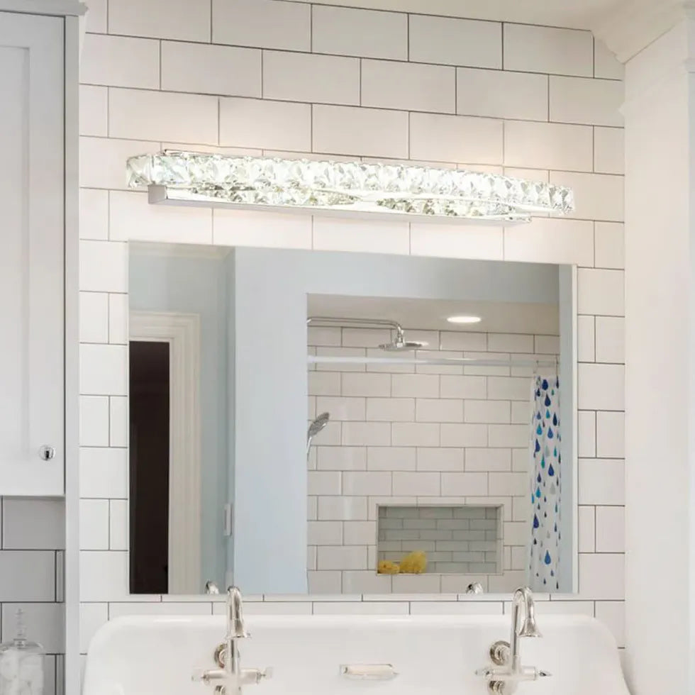 Applique cristallo moderne per bagno argentato - clowasit.com