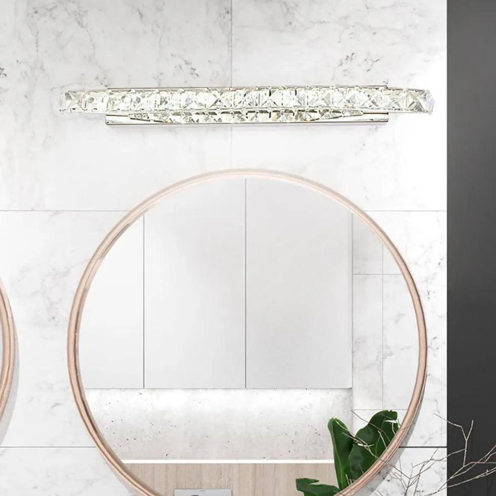 Applique cristallo moderne per bagno argentato - clowasit.com