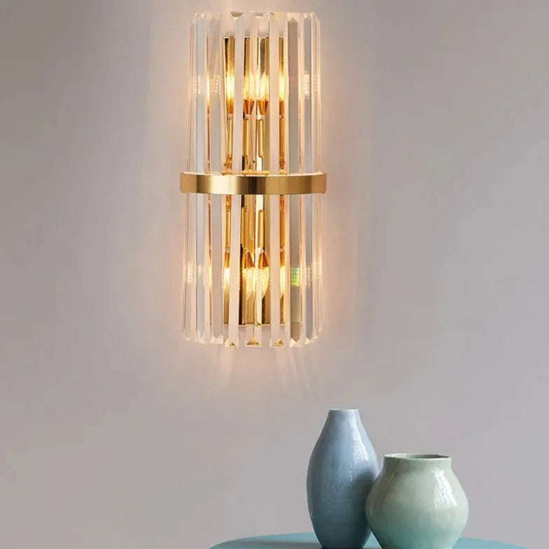 Lampadari pendenti cristallo in camera dorata - clowasit.com