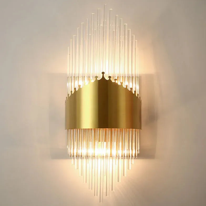 Lampadari pendenti cristallo in camera dorata - clowasit.com