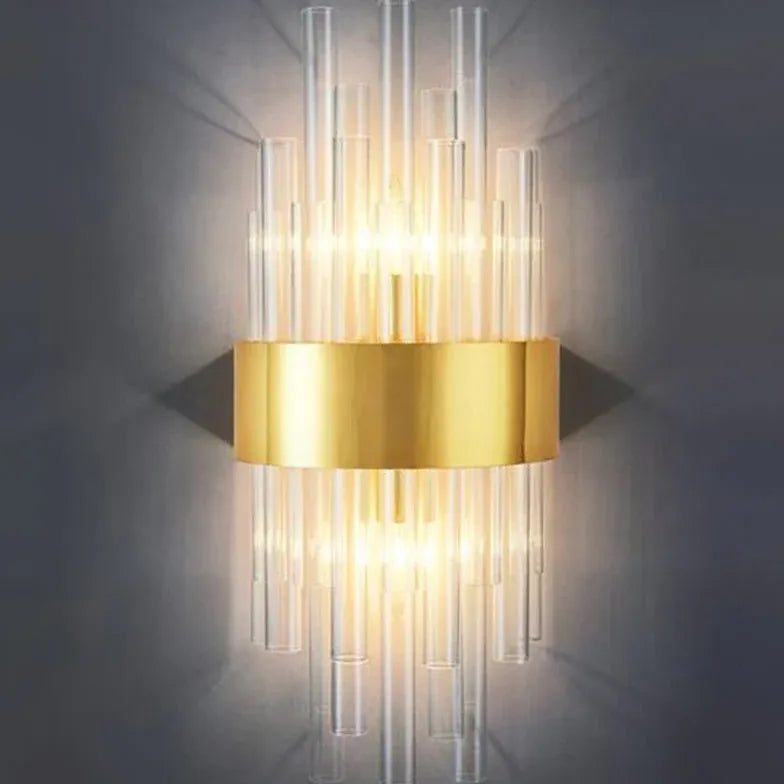 Lampadari pendenti cristallo in camera dorata - clowasit.com