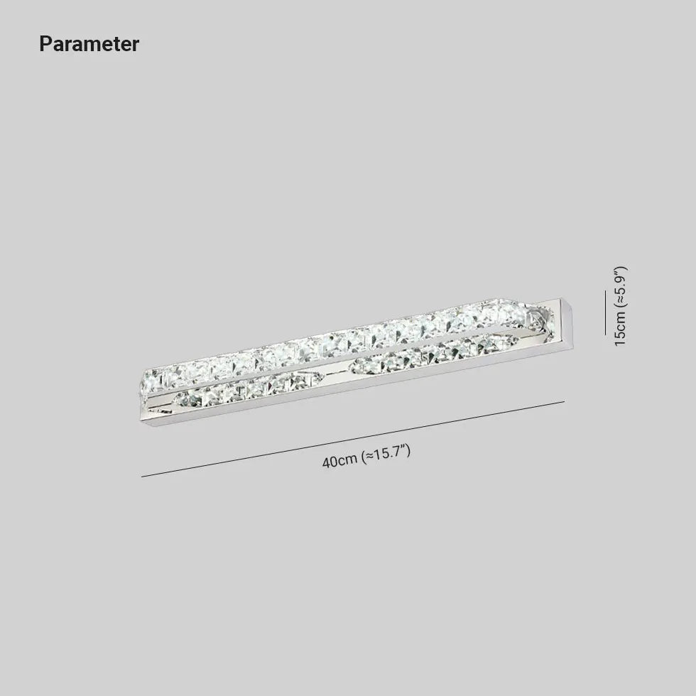 Lampade da bagno sopra specchio cristallo rettangolare - clowasit.com