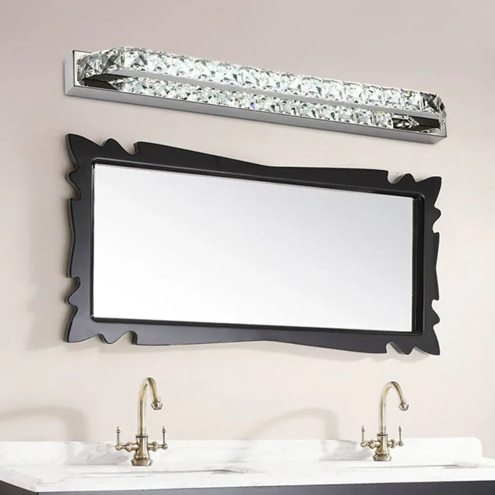 Lampade da bagno sopra specchio cristallo rettangolare - clowasit.com