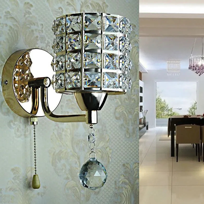 Applique moderne in cristallo cilindro elegante - clowasit.com