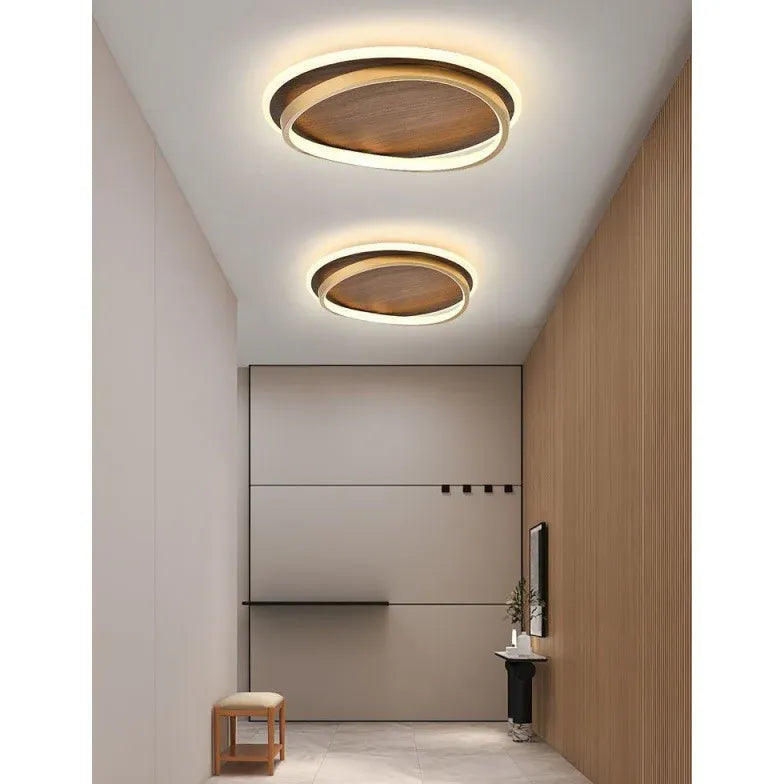Lampadari per soffitto in noce stratificati rotondi - clowasit.com