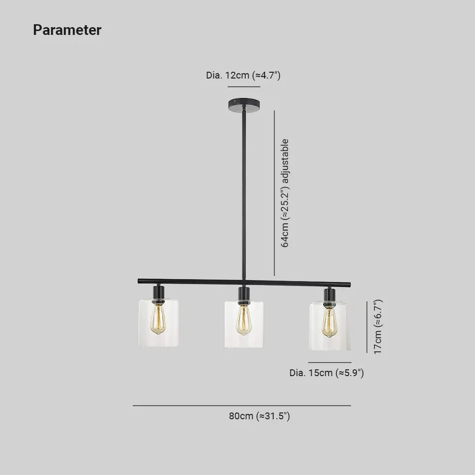 Lampadario cucina industriale trasparente quadrato - clowasit.com