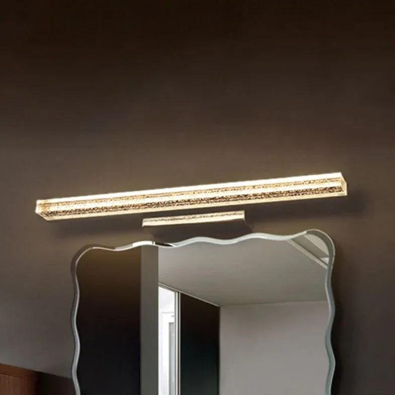 Lampada da parete lunga bagno argento - clowasit.com