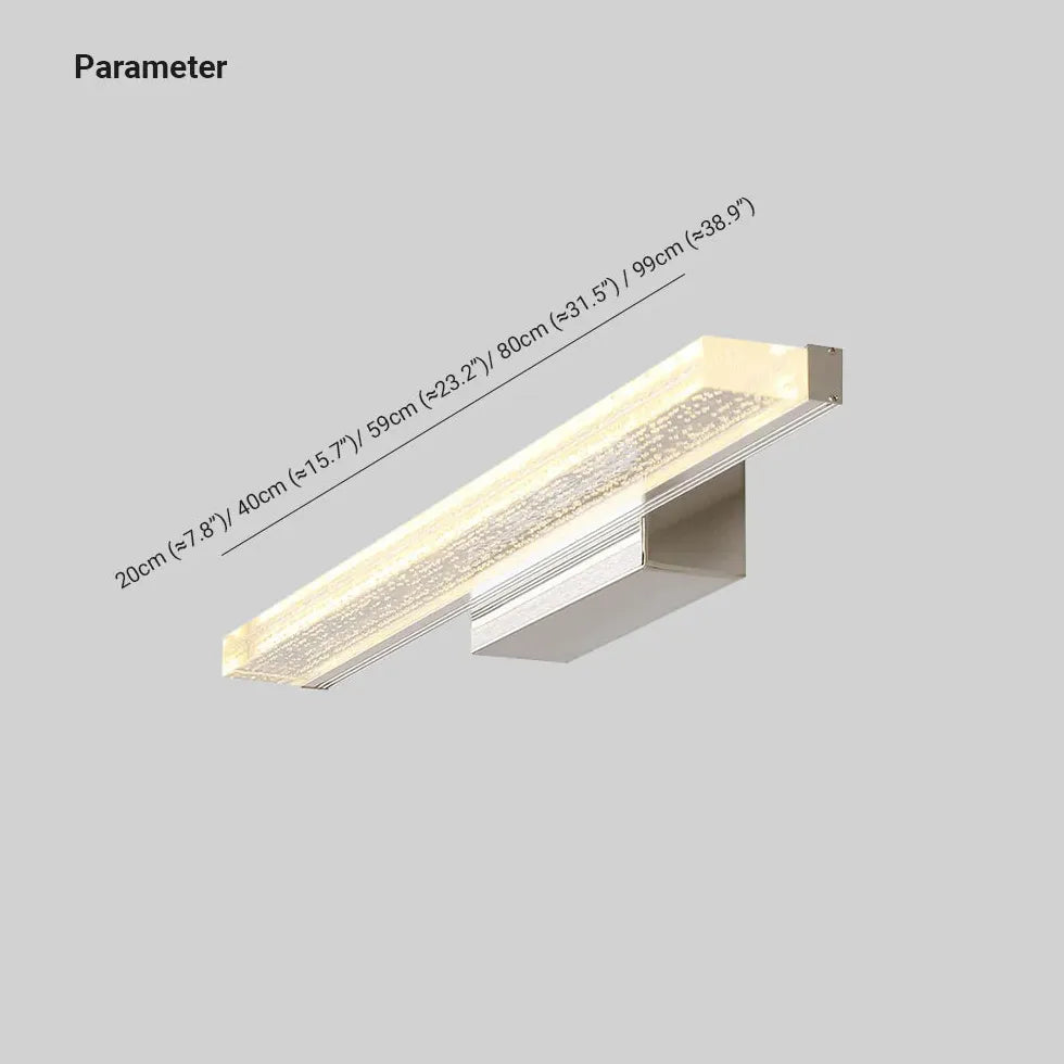 Lampada da parete lunga bagno argento - clowasit.com