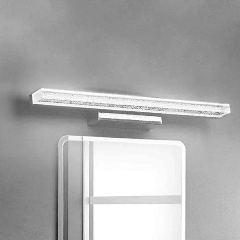Lampada da parete lunga bagno argento - clowasit.com