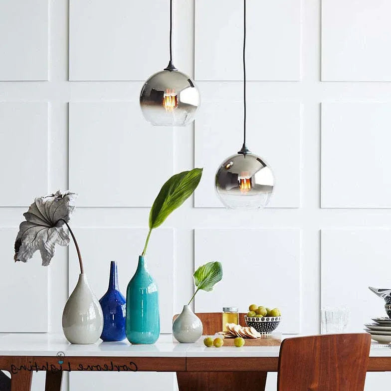 Lampada a sospensione a sfera metallo moderno - clowasit.com