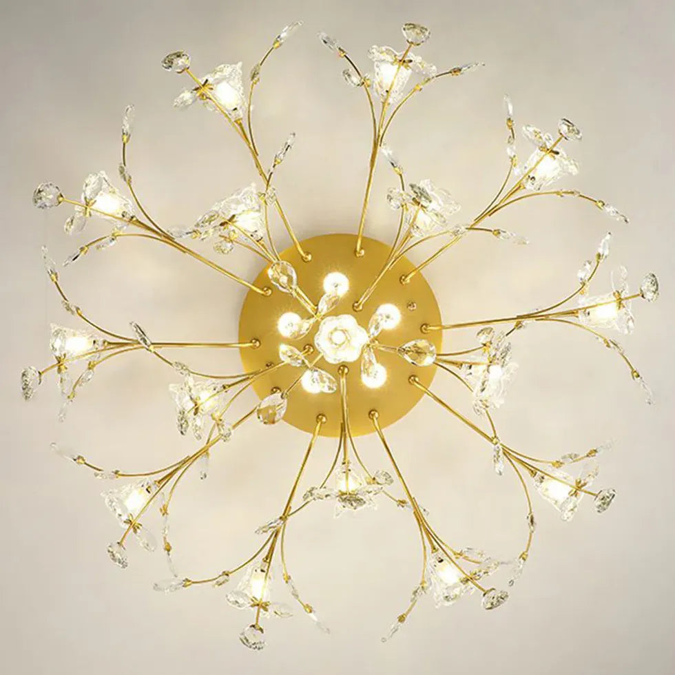 Plafoniere soggiorno moderne Design Floreale di Cristallo - clowasit.com