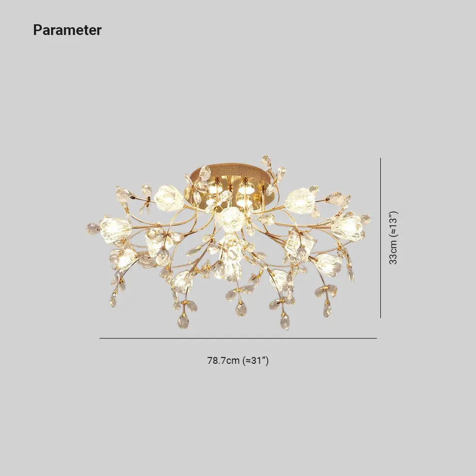 Plafoniere soggiorno moderne Design Floreale di Cristallo - clowasit.com