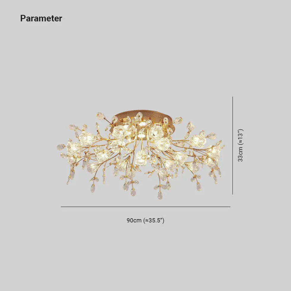 Plafoniere soggiorno moderne Design Floreale di Cristallo - clowasit.com