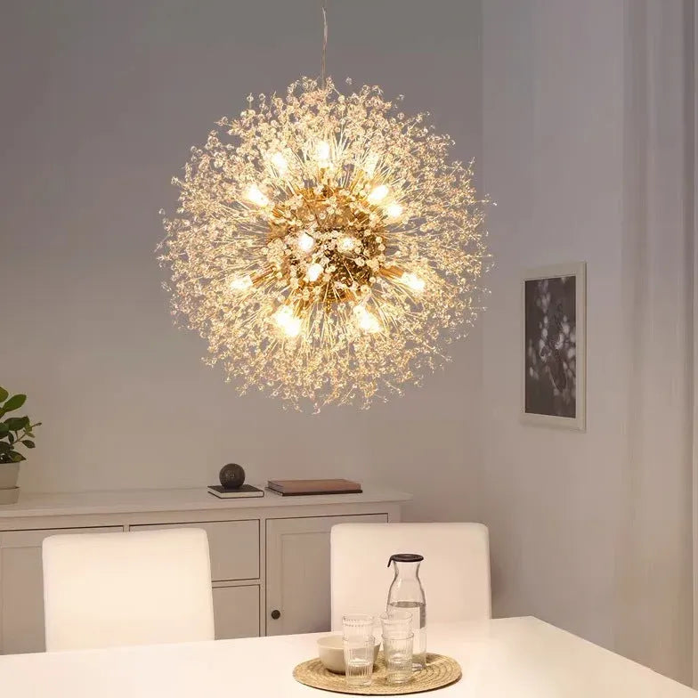 Lampadari pendenti cristallo moderni oro fuochi d'artificio - clowasit.com