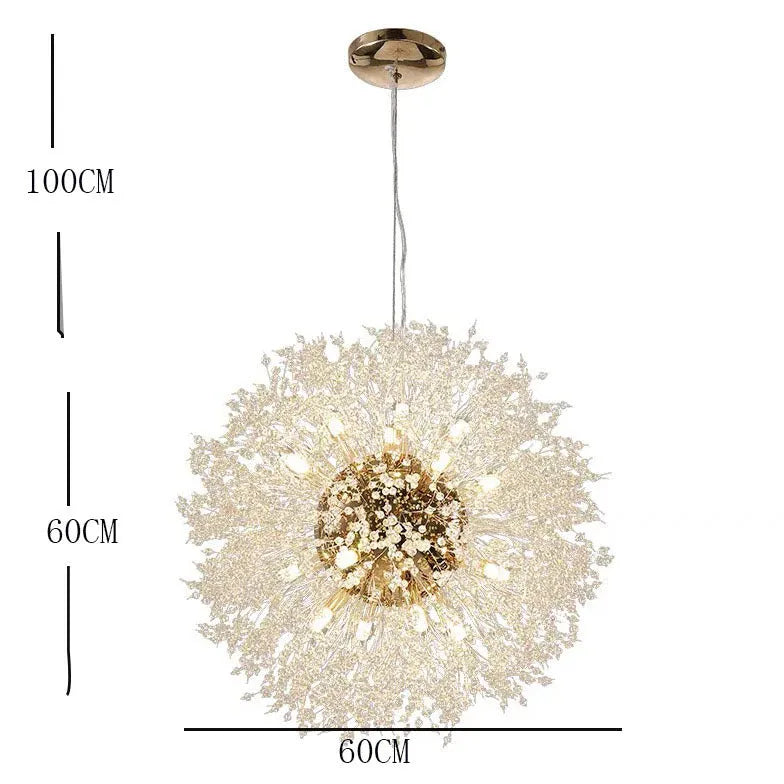 Lampadari pendenti cristallo moderni oro fuochi d'artificio - clowasit.com