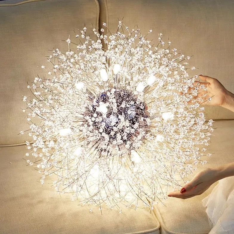 Lampadari pendenti cristallo moderni oro fuochi d'artificio - clowasit.com