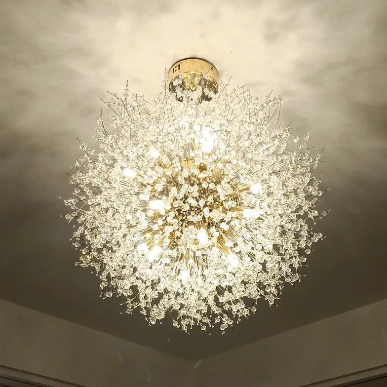 Lampadari pendenti cristallo moderni oro fuochi d'artificio - clowasit.com